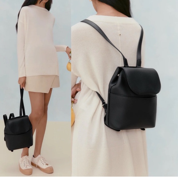 cuyana mini leather backpack Women's Dia Bag in Black Crafted from ultra Cuyana Leather Backpack 16-inch (Women)